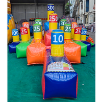 Jeu de lancer d'anneaux gonflable commercial, défi sportif, obstacles gonflables de type « pile driving », jouets d'action pour enfants et adultes