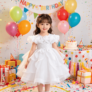 Abito da Cerimonia per Bambina con <span class=keywords><strong>Paillettes</strong></span> e Tulle, <span class=keywords><strong>Vestito</strong></span> da Battesimo, Abito da Damigella per Matrimonio, <span class=keywords><strong>Vestito</strong></span> da Principessa - Product Image 6