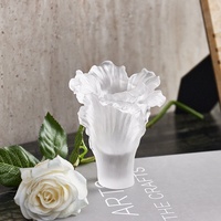 Décoration de bureau moderne, vase en verre coloré givré élégant, couleur personnalisée, 110 mm de haut, pour centre de table à la maison