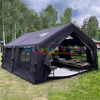 Grande Tente Gonflable 4 Côtés avec Portes, Tente de Camping d'Extérieur Étanche Légère pour 8 Personnes, Idéale pour le Glamping et la Plage