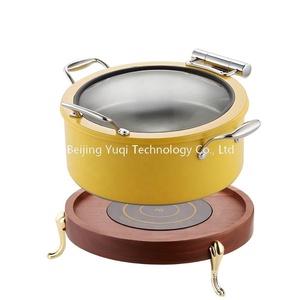Calentador <span class=keywords><strong>de</strong></span> Alimentos Eléctrico Comercial con Tapa <span class=keywords><strong>de</strong></span> Vidrio - Estufa Buffet Visible Amarilla para <span class=keywords><strong>Hotel</strong></span> y Catering para Fiestas <span class=keywords><strong>de</strong></span> Boda - Product Image 5