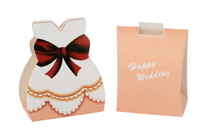 Màu hồng cô dâu và chú rể đặt hộp quà tặng giấy nhỏ cho tiệc cưới và trang trí phòng tắm cô dâu ăn mặc và TUXEDO ủng hộ hộp - Product Image 3