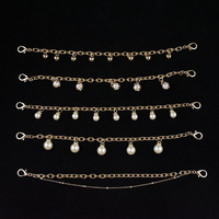 Ornements de chaussures Olian en perles avec nœud, pour hommes et femmes, chaîne de talon en perles détachable, clip pour lacets, accessoires décoratifs