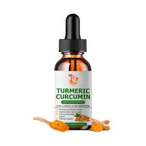 Vente en gros usine : Gouttes liquides de curcuma et de curcumine avec extrait d'ail biologique et cannelle de Ceylan biologique pour le soutien immunitaire - Product Image 1