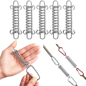 Tensor <span class=keywords><strong>de</strong></span> cuerda para tienda <span class=keywords><strong>de</strong></span> campaña con resorte, resistente y elástico, con amortiguador a prueba <span class=keywords><strong>de</strong></span> viento y fijación <span class=keywords><strong>de</strong></span> estaca para el suelo, para senderismo - Product Image 1