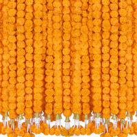 Guirnalda de Flores Artificiales de Caléndulas al por Mayor para Decoración Mexicana de Fiesta, Día de Muertos, Diwali e India