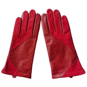 Happy Anpassbare Hochwertige Günstige Rote Farbe Samt futter Fahren Auto Wind dichte Schafs haut Winter Leder handschuhe Mädchen - Product Image 1