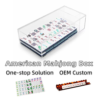 Boîte à Mahjong personnalisée en acrylique transparent, organisateur de tuiles en acrylique, étui de rangement en forme de cube pour la maison, les fêtes, la salle de jeux et l'affichage