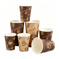 Gobelet en papier kraft jetable de haute qualité, personnalisable, avec couvercle, écologique, à paroi simple, pour boissons gazeuses