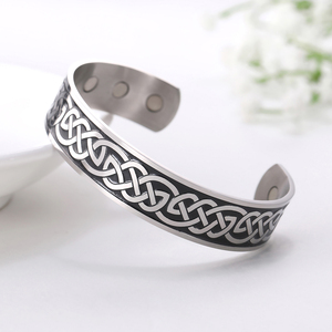 Vòng Tay Nam Châm Hình Ba Chiều Sức Mạnh Vòng Tay Vòng Tay Trang Sức Vòng Tay Nam Nữ Bằng Thép Không Gỉ Khắc Thắt Nút May Mắn Viking Trang Sức - Product Image 3
