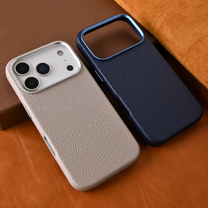 เคสโทรศัพท์กันน้ำลายลิ้นจี่หนัง PU สีพื้นแท้ ป้องกันรอยนิ้วมือ สำหรับ iPhone 17 Pro Max air - Product Image 3