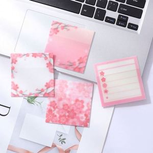 HengXin Transparent <b>Sticky</b> <b>Note</b> Sakura Memo Pad School Supplies Notepad for Annotation Shining Stationery - Product Image 4