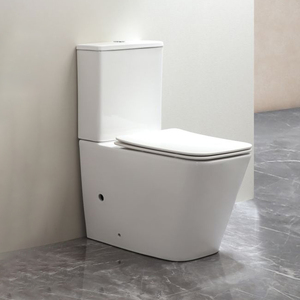 Inodoro de Cerámica de Alta Calidad, Sanitario de Baño, Inodoro de Dos Piezas sin Borde, con Bidé Integrado, Montado en el Suelo, Marca Watermark - Product Image 4