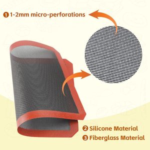 Tapis de cuisson en silicone antiadhésif de haute qualité pour le pain, doublure de four perforée, tapis de cuisson en silicone perforé pour la cuisson à la vapeur - Product Image 4
