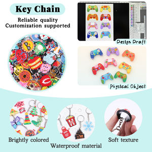 粉色西部牛仔 PVC 橡胶硅胶钥匙扣 UV 印刷定制 3D 标志 耐用派对礼品纪念品折扣产品 - Product Image 3