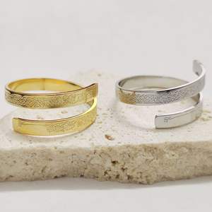 Anillo Clásico Gulan de Acero Inoxidable Religioso Musulmán Islámico, Ajustable, de Doble Capa, con Diseño Árabe - Product Image 4