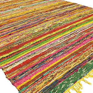 Alfombra de estilo bohemio para decoración de jardín, tapete de Estilo Vintage indio, tejido multicolor, Dari 100% de algodón, cuadrado, hecho a mano, para sala de estar - Product Image 4