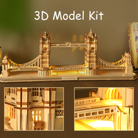 Nosto Factory Design - Rompecabezas Educativo 3D de Madera con Luces LED, Diseño de la Torre del Pequeño Emirate, Arquitectura de Alta Calidad, Venta al Por Mayor