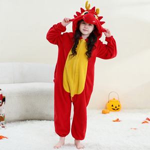 Michley Outdoor-Ready Kids <span class=keywords><strong>Mono</strong></span> dragón rojo con <span class=keywords><strong>cola</strong></span> y Sudadera con capucha pijama polar - Product Image 1