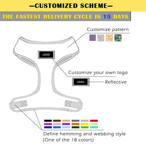 最高のペット用品反射オックスフォードソフト通気性メッシュナイロンプルなし犬用ハーネスベスト犬用最高のハーネス - Product Image 3