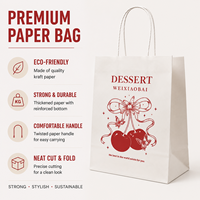 Sac en papier personnalisé pour gâteaux, pâtisseries et desserts de boulangerie, emballage à emporter pour les entreprises de livraison, sac en kraft imprimé avec logo personnalisé