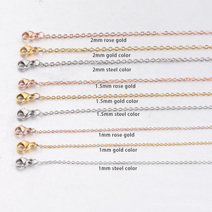 Collier chaîne en or rose de longueur personnalisée, chaîne à maillons en acier inoxydable pour lunettes - Product Image 1