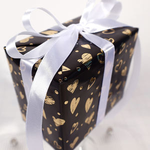 High Quality <b>Birthday</b> Black Gold Coated <b>Paper</b> Series Roll Bulk Wholesale Luxury Gift Packaging - Product Image 6