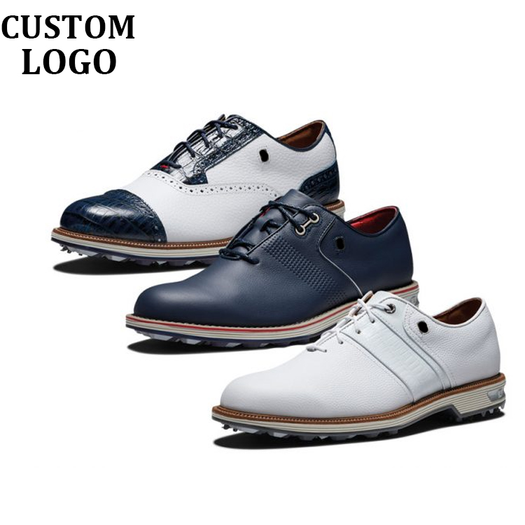 Custom High Quality Mens Leather Golf Shoe Sole,Waterproof Rubber Golf Shoes For Men,Sports Casual Outsole Mens Golf Shoes Spike