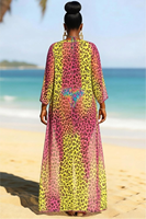 Op maat gemaakte 3-delige bikiniset met omslagdoek, regenboog bloemenprint, Miami Carnival badpak, groothandel, bulk, private label, OEM badkleding 2027