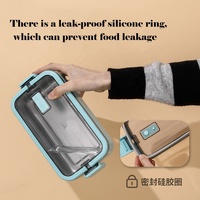 Boîte à bento multicouche portable 304 emballage alimentaire en acier inoxydable avec poignée anti-éclaboussures récipient à déjeuner