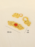 Boutons de vêtements en laiton plaqué or, filigrane floral, incrustés de pierres colorées, fournitures pour artisanat DIY, ornements de vêtements