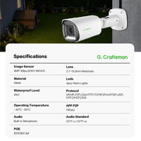 Caméra de sécurité IP POE cylindrique couleur 4K 8MP GR-YUSVW-M8S étanche IP67 avec microphone H265 et vision nocturne