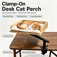 Nouveau lit pour chat en bois, style pince de table, produit pour animaux de compagnie, support de table pour chat, lit pour chat domestique