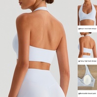Soutien-gorge de sport haut de gamme grande taille respirant pour le yoga, avec col en V et maintien élevé, extensible dans quatre directions, pour le fitness et la course à pied (femmes)