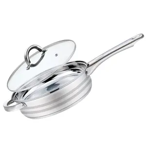 Realwin nhà máy chất lượng nấu ăn chậu và chảo Set 12 cái thép không gỉ nấu ăn nồi Set Cookware sets với Glass Nắp