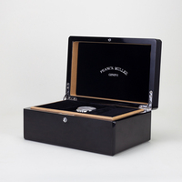 Boîte cadeau en bois MDF recyclable laqué noir personnalisée avec logo personnalisé pour l'affichage de cigares, montres, bijoux et parfums