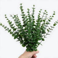 Tanaman Hijau Artificial Sutra Simulasi Tinggi, Laris Manis, untuk Dekorasi Rangkaian Bunga Pernikahan, Daun Eucalyptus Emas Tunggal