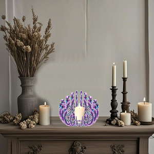 Bougeoir d'artisanat d'art <span class=keywords><strong>de</strong></span> perceuse <span class=keywords><strong>de</strong></span> diamant <span class=keywords><strong>de</strong></span> <span class=keywords><strong>peinture</strong></span> <span class=keywords><strong>de</strong></span> diamant violet - Product Image 4