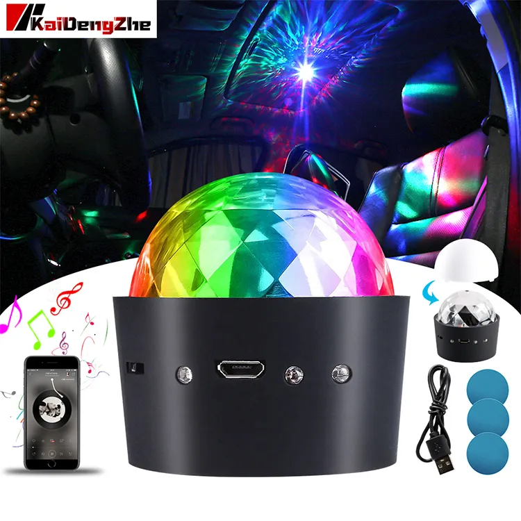 Wireless LED Audio Control USB Flash DJ Ball Party Lights Car Atmosphere Light