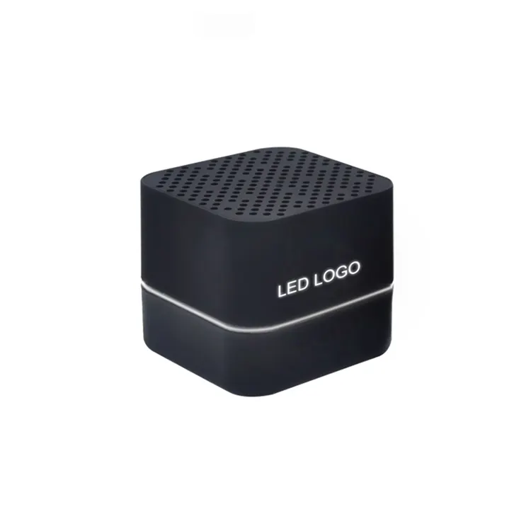 Tooth Wireless Speaker Free Customized for Outdoor Logo LED Light Cube Subwoofer Hifi Quality Sound Blue Battery Mini Plastic Ce