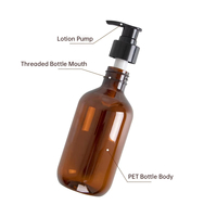 Bouteille en plastique PET personnalisée en gros avec pompe à lotion, épaule ronde, 300 ml, 400 ml, 700 ml, emballage pour shampooing, gel douche, soins capillaires