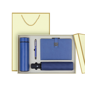 2026 Venta al por mayor: Nuevo y moderno set de regalo personalizado para empresas con vasos térmicos, paraguas automático, cuaderno de cuero y bolígrafo - Product Image 2