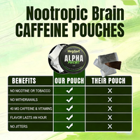 Nouvelles Sachets Énergétiques Sans Sucre à la Caféine Naturelle pour Adultes, Saveur Personnalisée avec Alpha GPC, Sachets Nootropiques pour la Performance