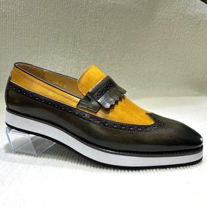 Zapatos Oxford Casuales de Negocios para Hombre, Personalizados, de Cuero Vacuno con Brocado, Antideslizantes, de Lujo, Alta Calidad, Excelentes - Product Image 6
