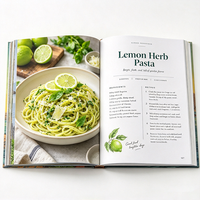 Cetak Buku Masak Sampul Keras Kustom OEM, Pencetak Buku Resep, Cetak Buku Resep Amerika untuk Dijual