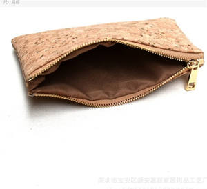 Mini monedero personalizado <span class=keywords><strong>de</strong></span> <span class=keywords><strong>corcho</strong></span> <span class=keywords><strong>con</strong></span> cremallera para mujer, monedero <span class=keywords><strong>con</strong></span> forro <span class=keywords><strong>de</strong></span> poliéster - Product Image 5