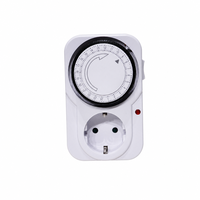 Minuteur mécanique compact 24 heures 230V 16A 3680W 48 programmes marche/arrêt réglage 15 minutes pour le contrôle de l'éclairage domestique