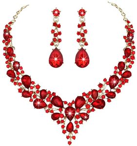 <span class=keywords><strong>Set</strong></span> Perhiasan Pengantin Wanita Asia, Berlian Imitasi India Selatan, Kalung Lapis Emas Elegan untuk Pernikahan - Product Image 3