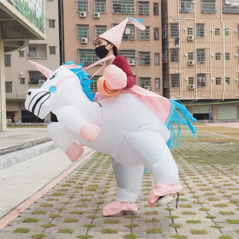 Popular Cartoon Holiday Party Inflatable Costume Toy Inflatable Animal Inflatable Unicorn Costume For Adults