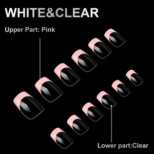 <span class=keywords><strong>Faux</strong></span> <span class=keywords><strong>ongles</strong></span> à presser de haute qualité, 120 pièces, couvrance totale, courts, formes carrée, cercueil, amande, 12 tailles, <span class=keywords><strong>blanc</strong></span> transparent - Product Image 2